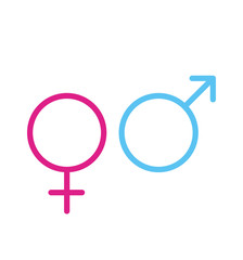 Male and female sex icon sign isolated on white background