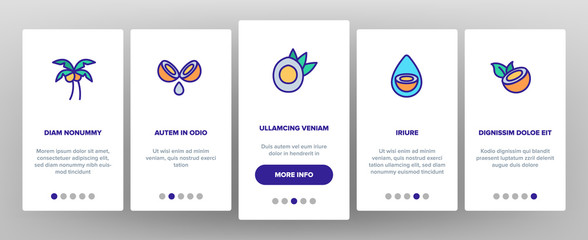 Coconut Food Onboarding Mobile App Page Screen Vector