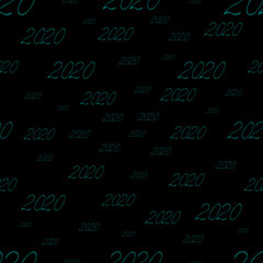 2020 pattern. Endless canvas. Vector. The background is black. Christmas. New Year.