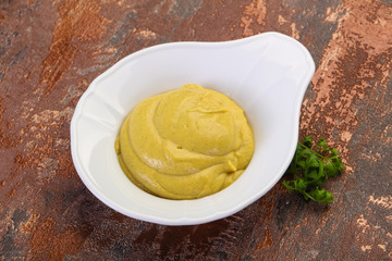 Mustard sauce in the bowl