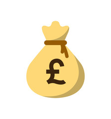 Money bag icon flat vector flat isolated on white eps 10
