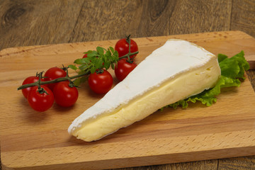 Brie cheese triangle served salad