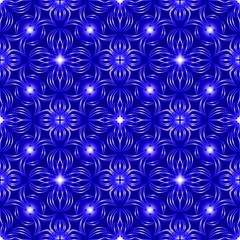 Seamless endless repeating ornament of blue shades