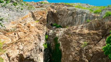Town of Blagaj. The mountain, called Hum, is topped by a ruined castle that belonged to Herzog (Duke) Stjepan responsible for giving Herzegovina its name. 