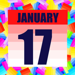 January 17 icon. For planning important day. Banner for holidays and special days. January seventeenth. Illustration.