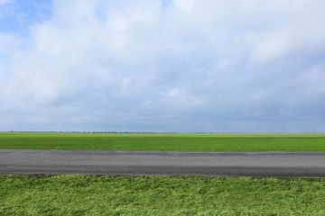 Beautiful view of asphalt highway without transport