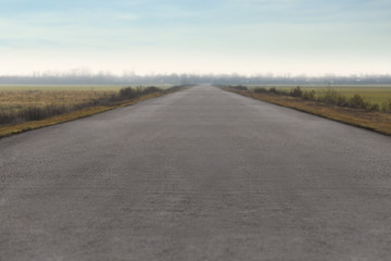 Beautiful view of asphalt highway without transport