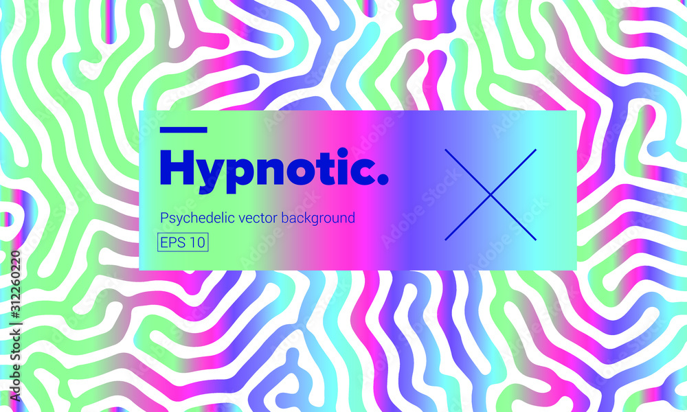 Poster Psychedelic abstract background made by generative algorithm: Reaction-diffusion or Turing pattern formation.