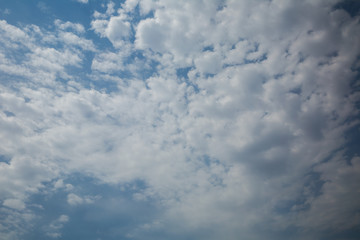 Blue sky and clouds background material. Blue sky with white clouds.blue sky with cloud closeup .