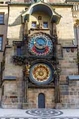 Astronomical clock in the square of the old city of Prague, Czech Republic.