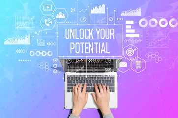 Unlock your potential with person using a laptop computer