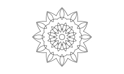 Black coloring vector flower mandala pattern