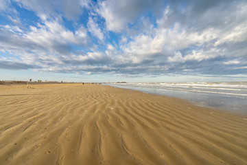 Fototapeta na wymiar Winter sea landscape on Rimini beach