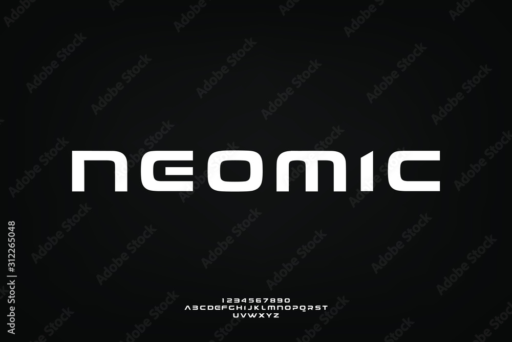 Canvas Prints neomic. abstract technology science alphabet font. digital space typography vector illustration desi