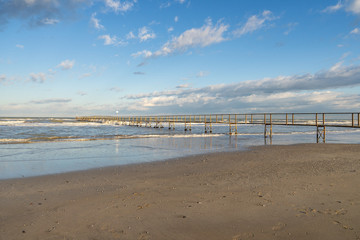Winter sea landscape on Rimini beach