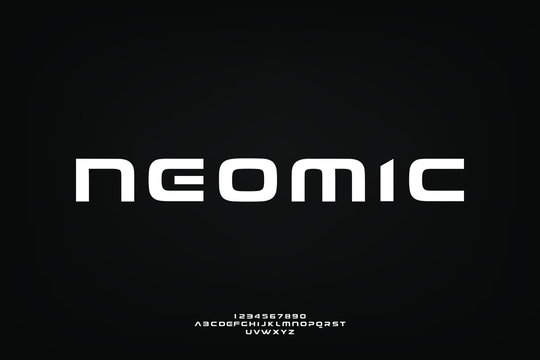 neomic. Abstract technology science alphabet font. digital space typography vector illustration design