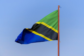 Tanzanian Flag in the Wind