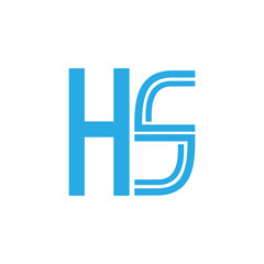 Logo black and line concept initial letter hs for identity or business company vector eps 10