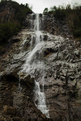 Fototapeta na wymiar Mencuna Waterfall Artvin Turkey Water Stones