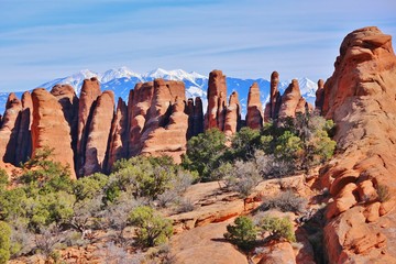 Fototapeta premium Stunning Arches National Park with impressive sandstone rock formations
