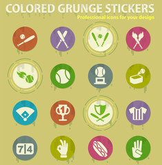 Fototapeta premium baseball colored grunge icons