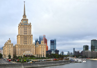 Fototapeta na wymiar Russia, Moscow-September 15, 2019: view of the hotel 