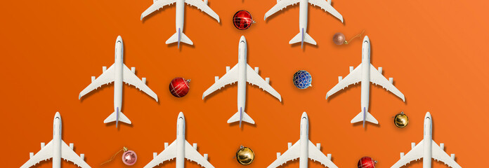 Model plane,airplane on pastel color background.Flat lay design. 3D rendering