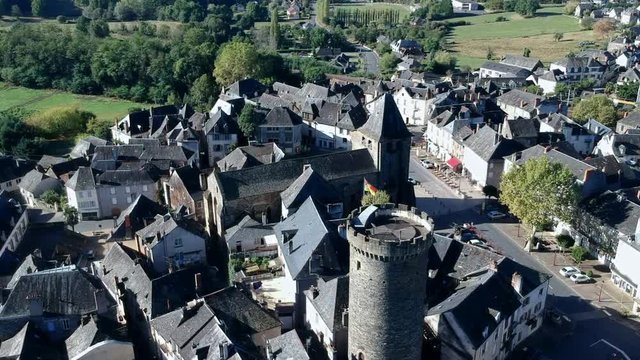 Allassac (Corr&egrave;ze, France) - Vue a&eacute;rienne du village ardoisier 