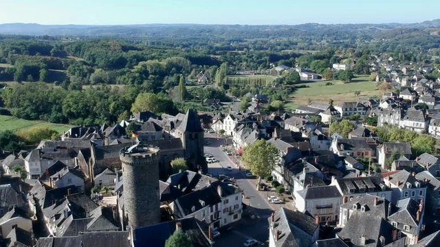 Allassac (Corr&egrave;ze, France) - Vue a&eacute;rienne du village ardoisier 