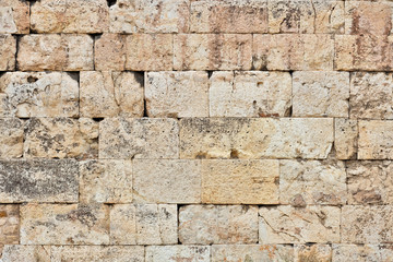 Old stone blocks wall as background