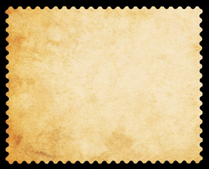 Blank postage stamp - Isolated on Black
