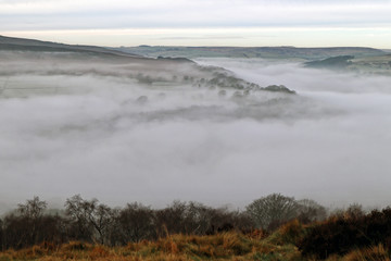 Low mist filling the Derwent Valley, Hathersage, Derbyshire