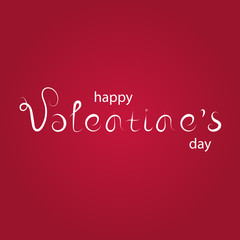 Happy Valentine's Day Love Greeting Card on red background. Stock Vector Illustration.