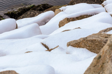 Snow on hurricane barrier