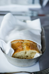 cut baguette bread 