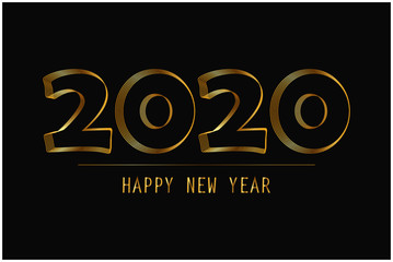 Happy New Year 2020 colorful facet logo text design. Brochure design template, Xmas card, sale banner. Luxury cards invitations party for the New Year 2020. Vector illustration.