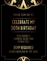 Elegant Geometric Art Deco Invitation Design