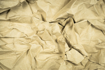 crumpled eco recyclable paper background, zero waste paper texture