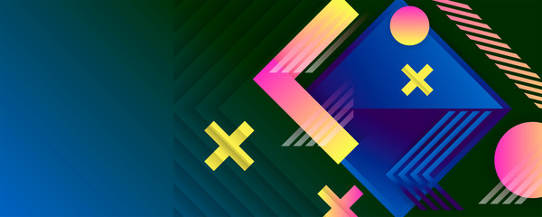 Blue abstract background trend color 2020 geometric vector banner design. Color creative 3d