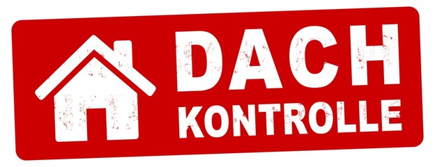 nlsb1253 NewLongStampBanner nlsb - german label / banner - deutsch - Stempel - Dach Kontrolle. (Dachkontrolle) 2komma6zu1, germany - xxl g8862