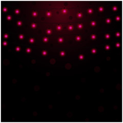 Christmas background with lights and free text space. Christmas lights border. Glowing colorful Christmas lights on black background. New Year. Christmas. Decor. Garland. Vector illustration.