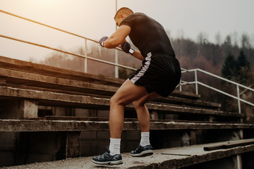 Boxer working training for leg