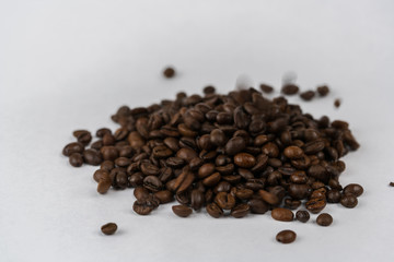 Coffee beans in motion. 