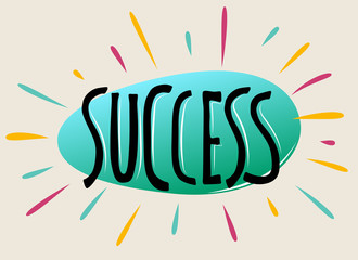 Success lettering vector text banner