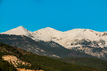 snow-capped mountain tops winter landscape