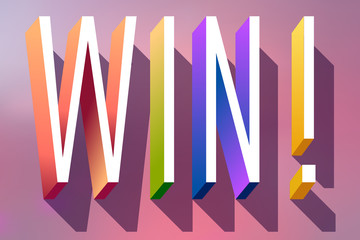 Colorful illustration of "Win" Text