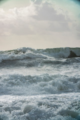 storm at sea, big waves