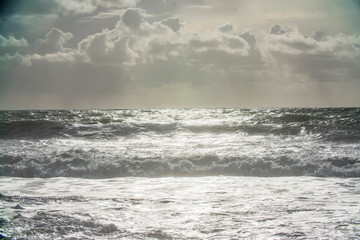 storm at sea, big waves