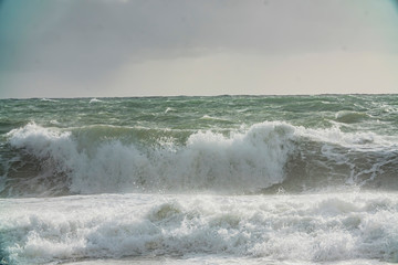 storm at sea, big waves