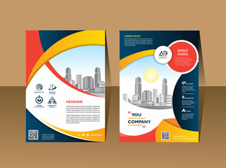 Corporate flyer, layout template. with elements and placeholder for picture.